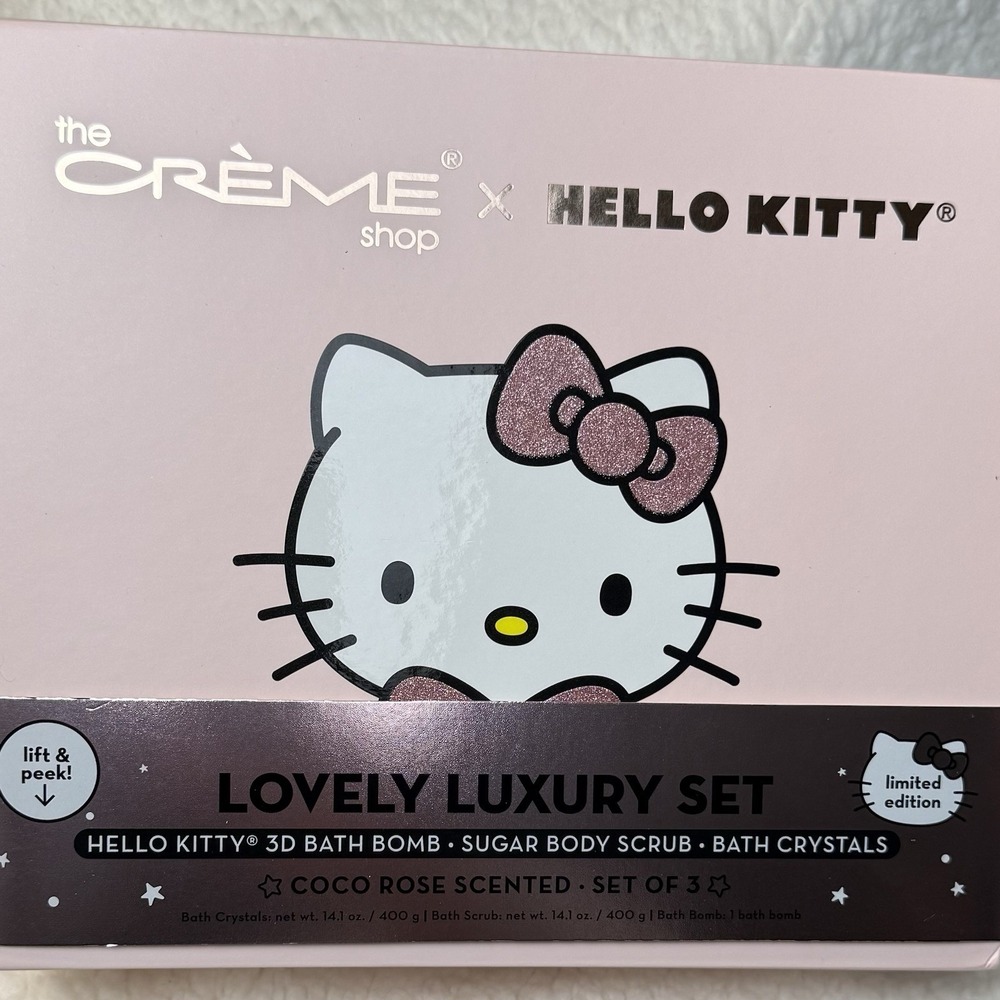 Hello Kitty The Creme Shop Limited Edition Coco Rose Scent Lovely Luxury 3pc NEW